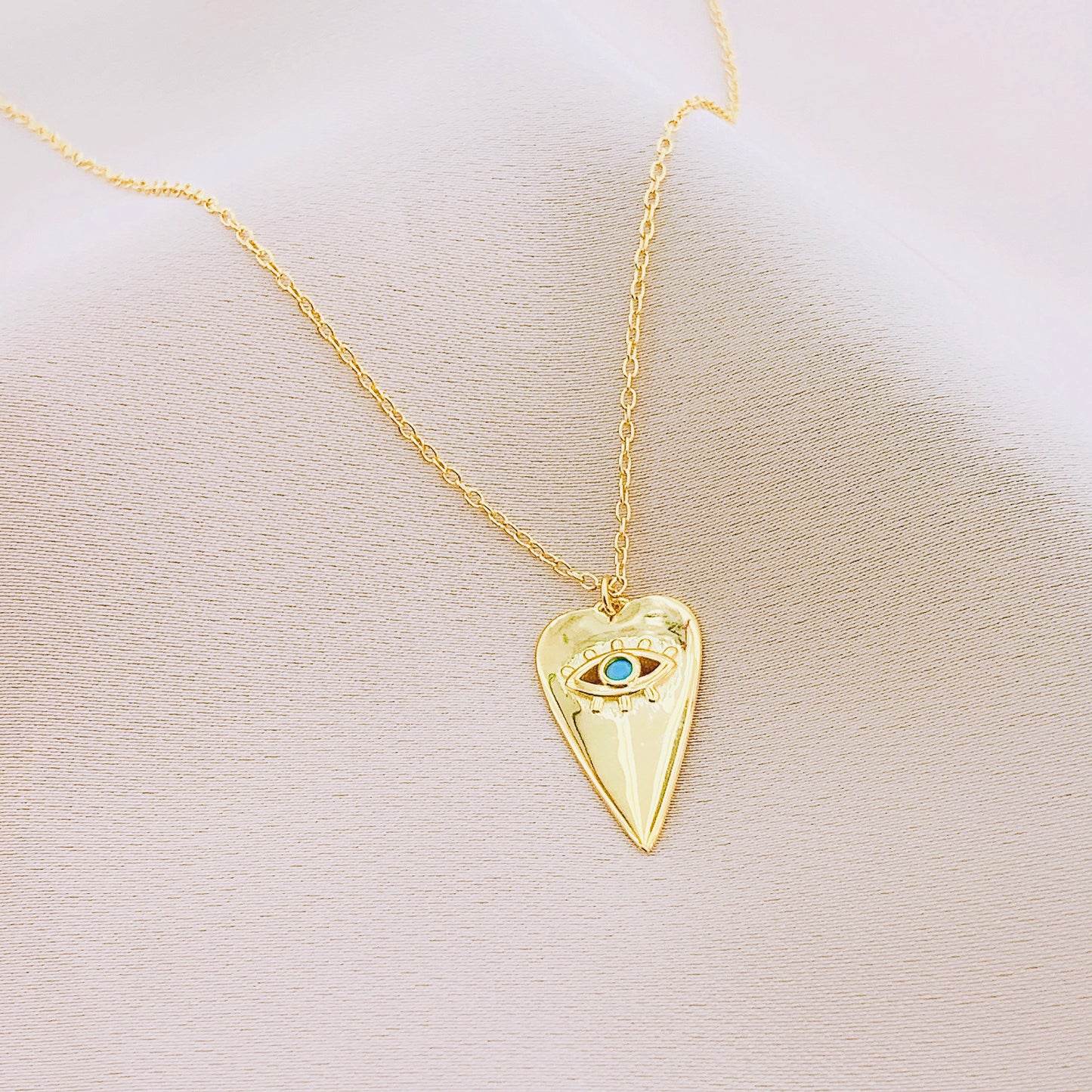 Women's Heart Evil eye Pendant Necklace