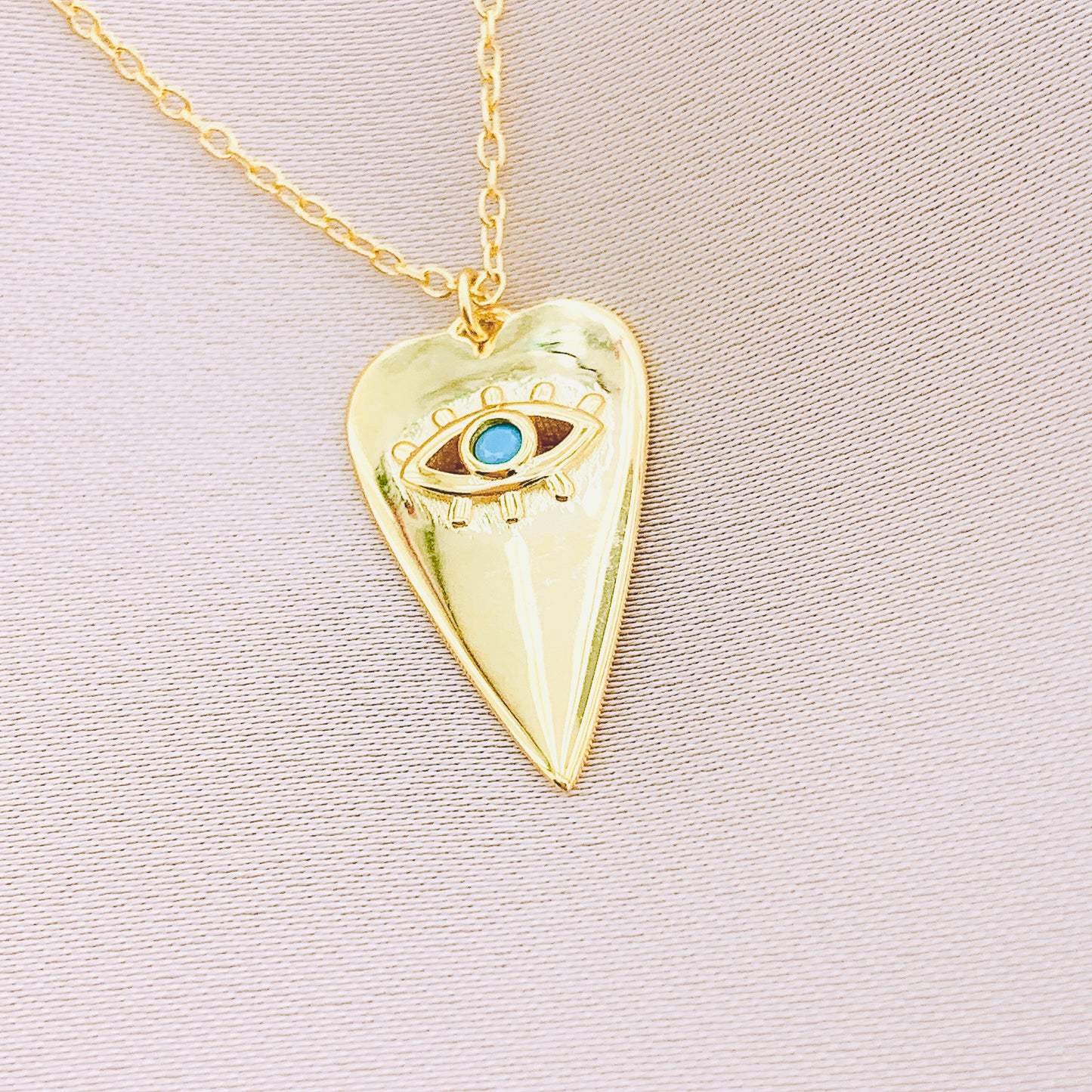 Women's Heart Evil eye Pendant Necklace