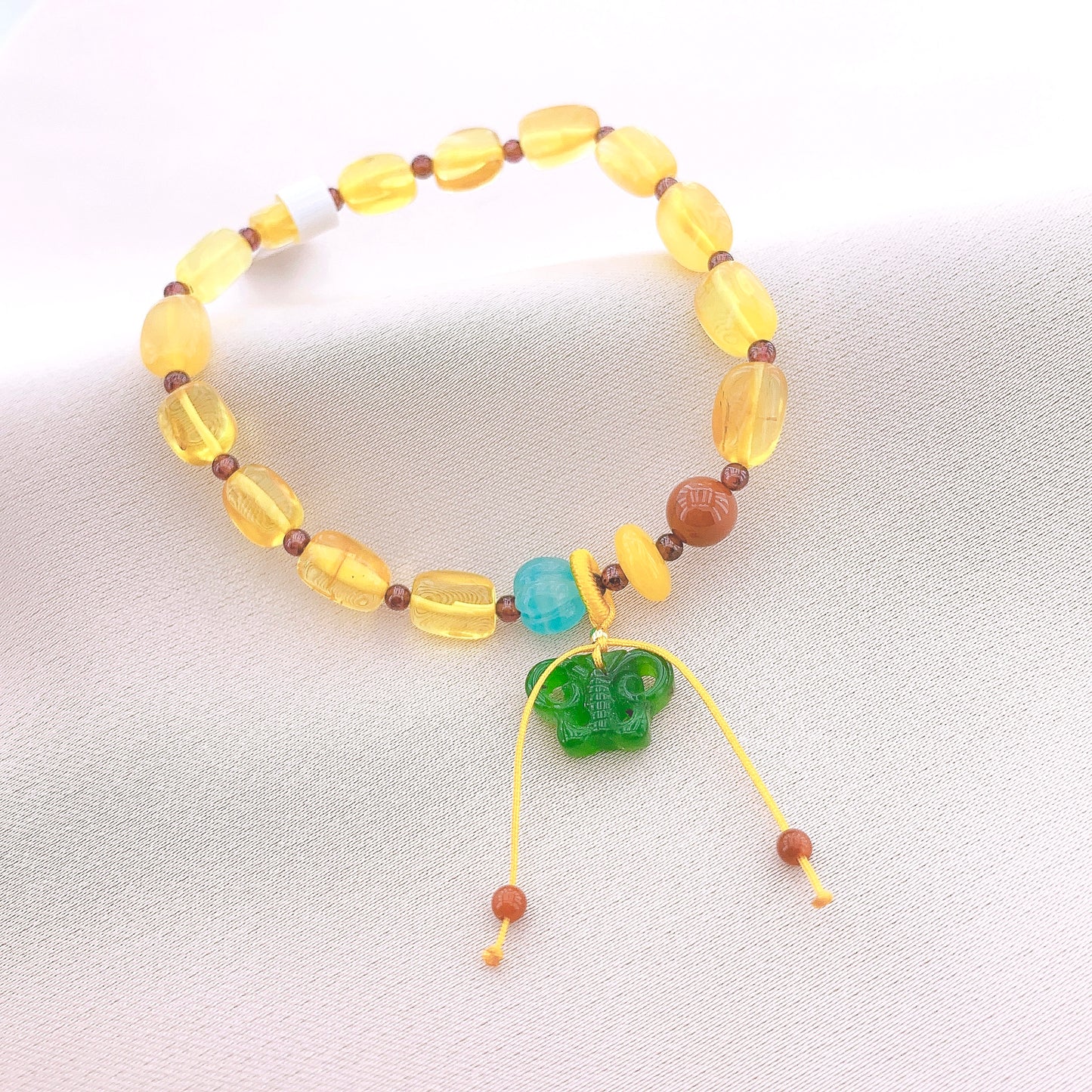 Women's Fashion Yellow noneystone Beads Gemstone Bracelet