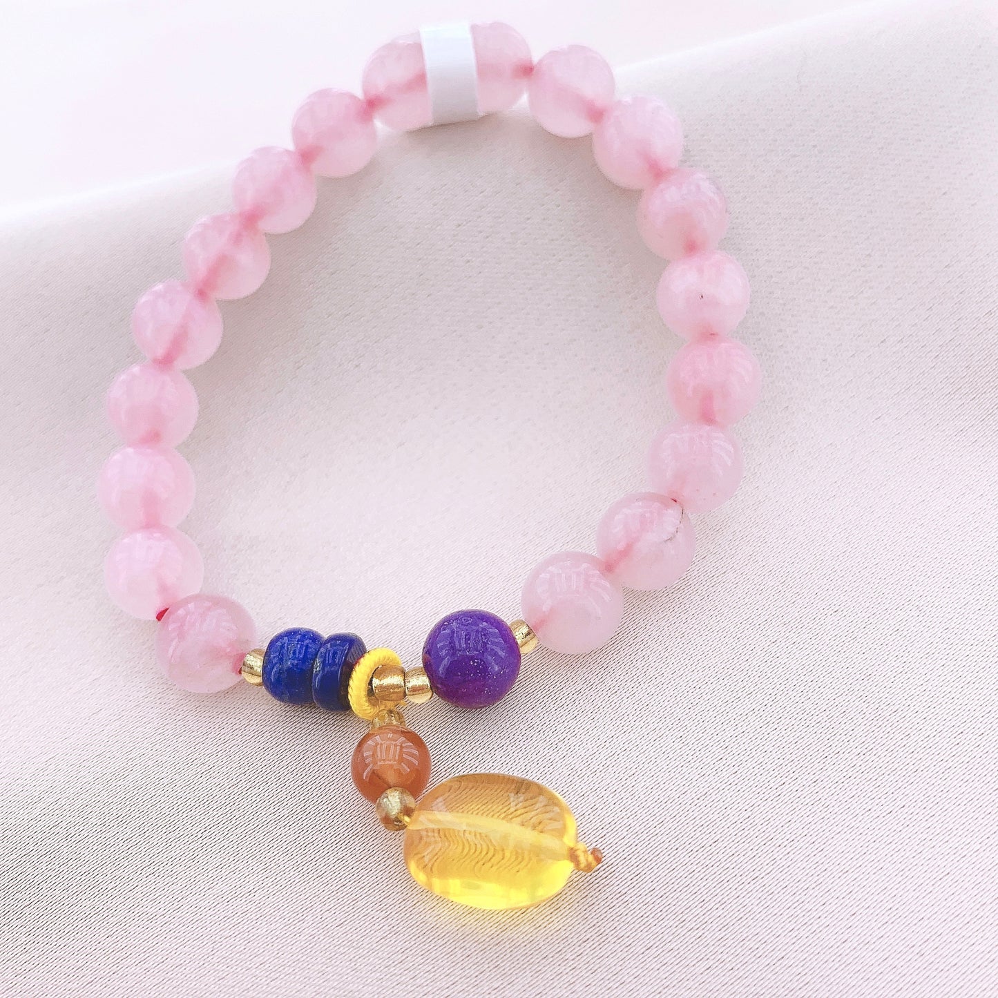 Women's Fashion Rose Quartz Beads Gemstone Bracelet