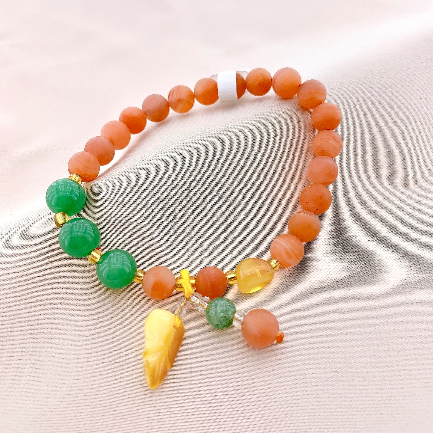 Women's Fashion Red Onyx Beads Gemstone Bracelet