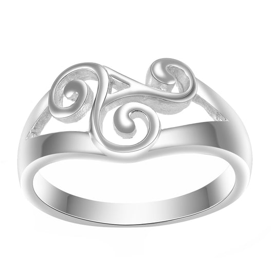 925 Silver Plain Scroll Celtic Ring