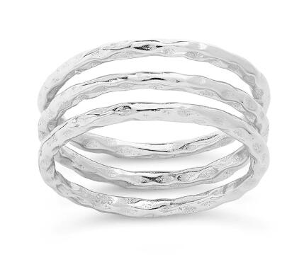 925 Silver Hammerred Stackable Ring Sets