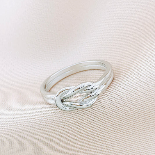 925 Silver Love Knot Plain Ring