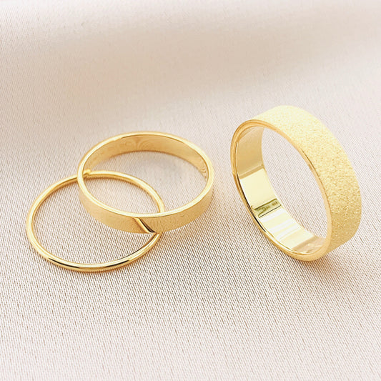 925 Silver Band Stackable Ring Sets 3pcs