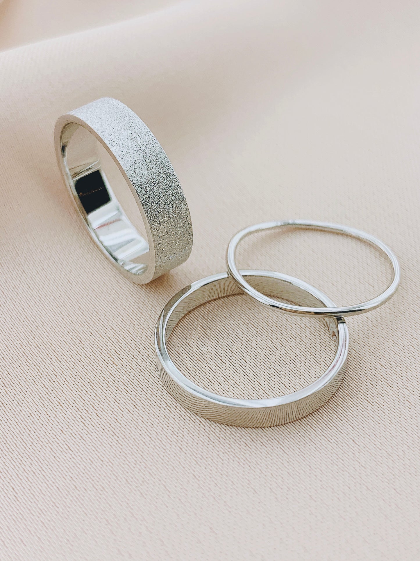 925 Silver Band Stackable Ring Sets 3pcs