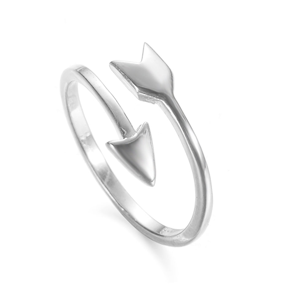925 Silver Plain Arrow Adjustable Ring