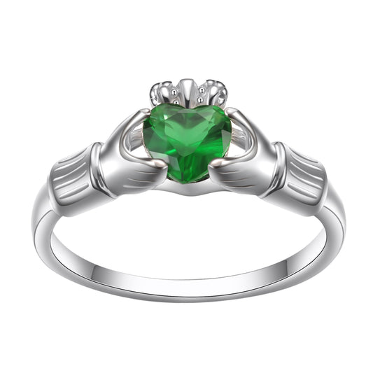 Emerald Claddagh Ring