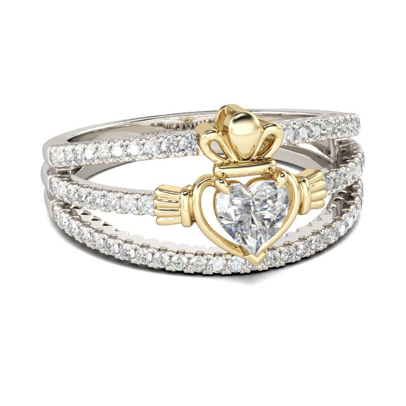 925 Silver Emerald Claddagh Ring