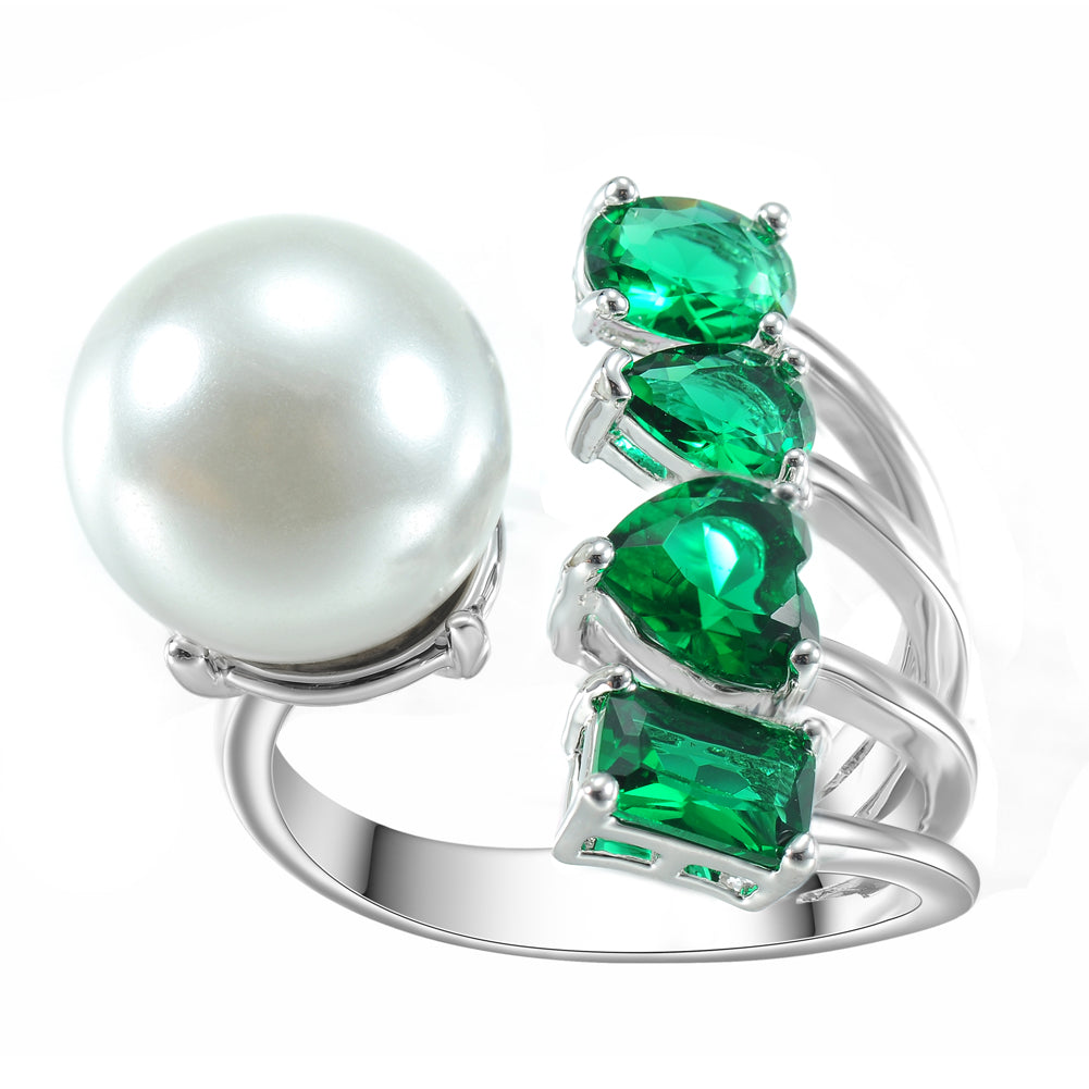 Women's Fashion Adjustable Open Pearl Ring