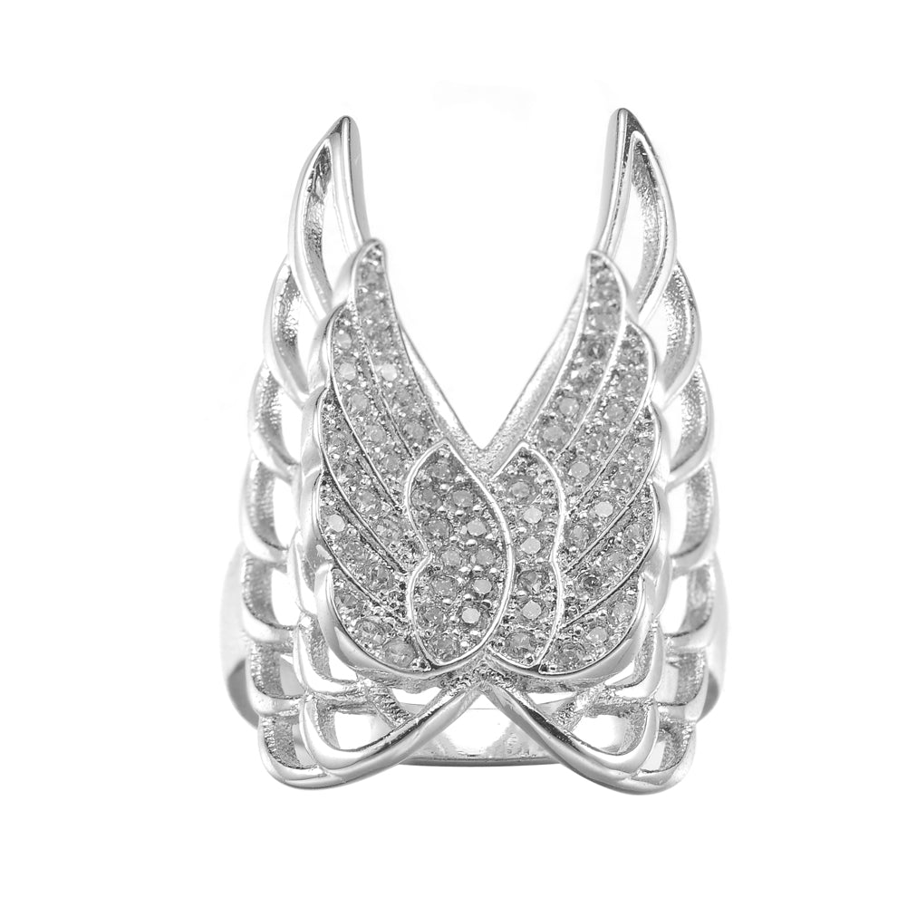 Women's Fashion CZ Angel Wing Ring