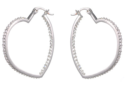 Women's Fashion Heart CZ Hoop Earring