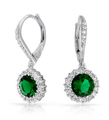 925 Silver Solitaire Round CZ Drop Earring