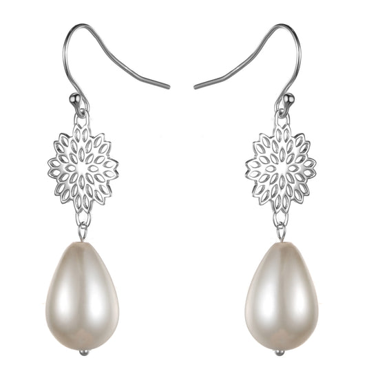 925 Silver Drop Dangle Pearl Earring