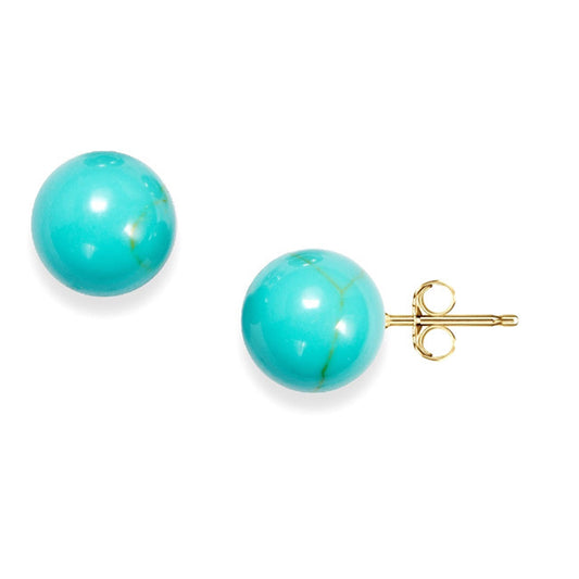 925 Silver Turquoise Onyx Jade Stud Earring
