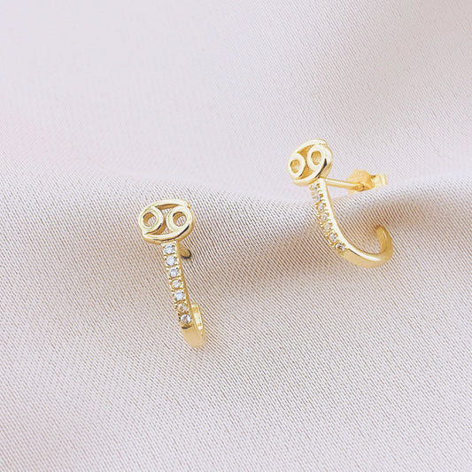 925 Silver Cancer Stud Constellation Earring