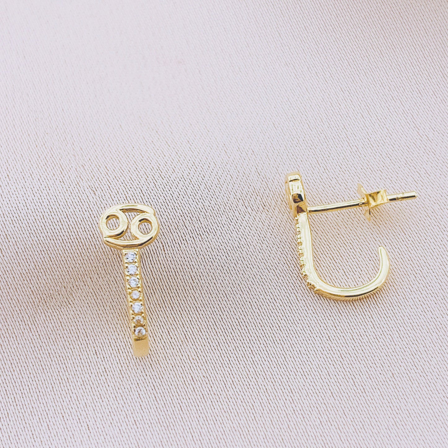 925 Silver Cancer Stud Constellation Earring