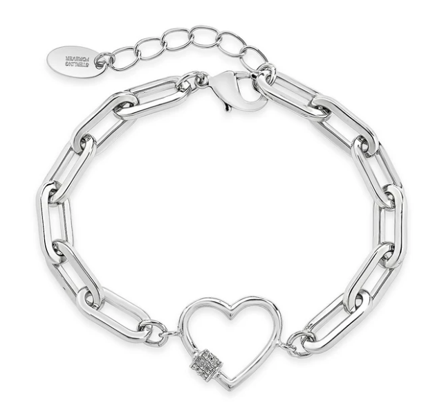Women's Fashion Heart Paperclip Chain Bracelet
