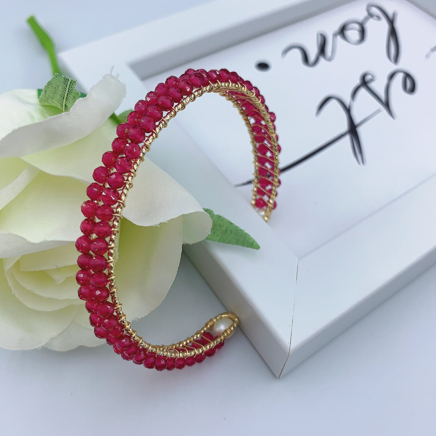 Women's Fashion Beads Gemstone Bangle