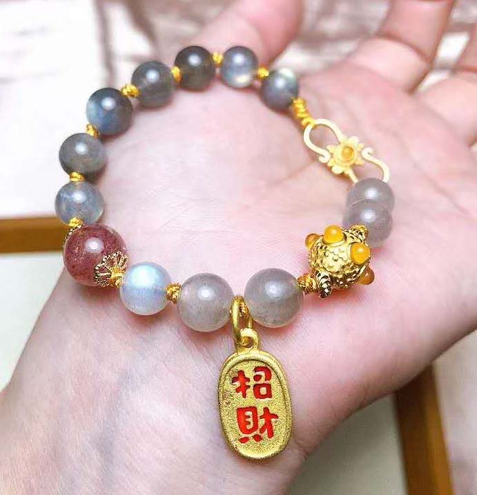 Women's Fashion Labradorite Beads Gemstone Bracelet