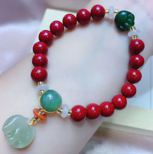 Women's Fashion Zinnober Beads Gemstone Bracelets