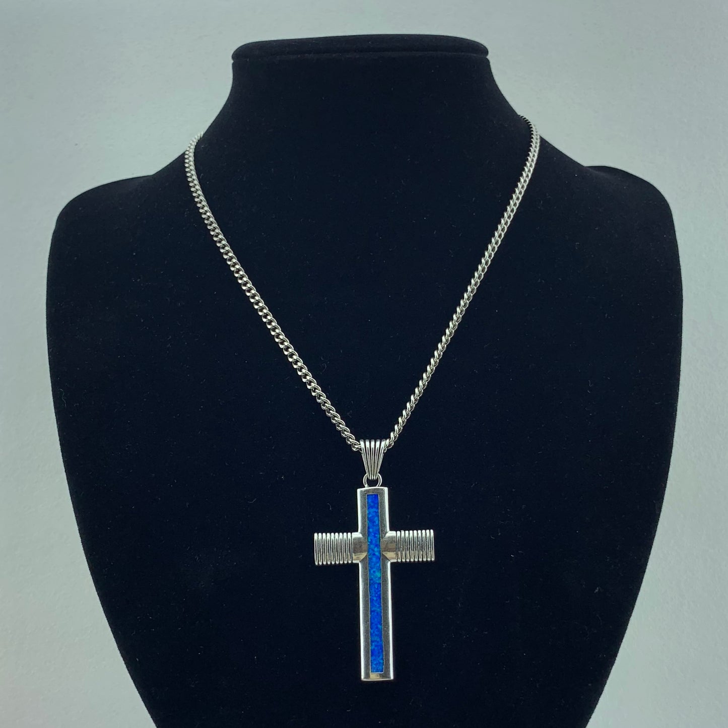 Women's Cross Opal Antique Vintage Pendant Necklace