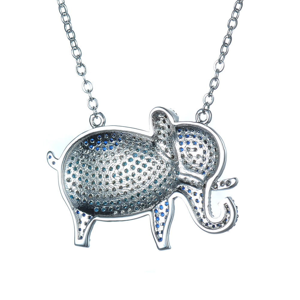 Women's Fashion Animal Elephant CZ Necklace
