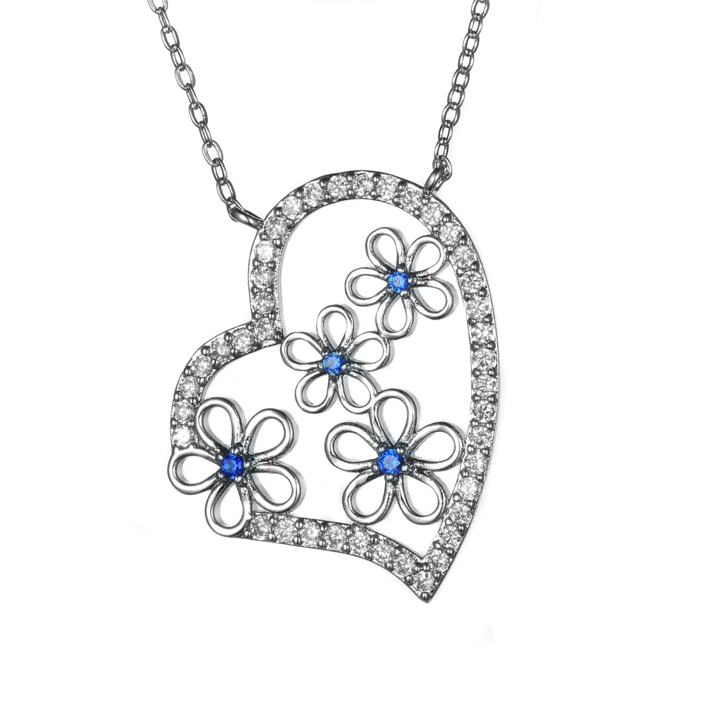 Women's Fashion CZ Heart Necklace