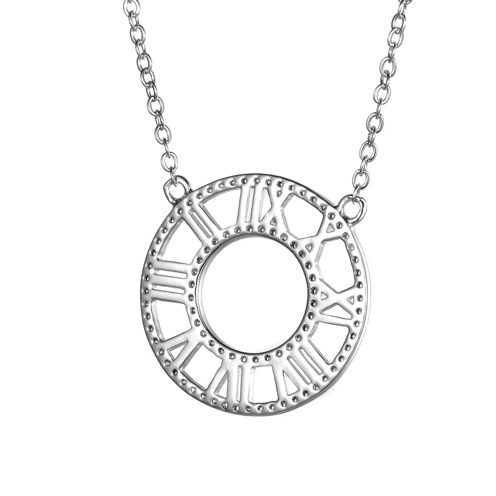 Women's Fashion Roma Number CZ Necklace