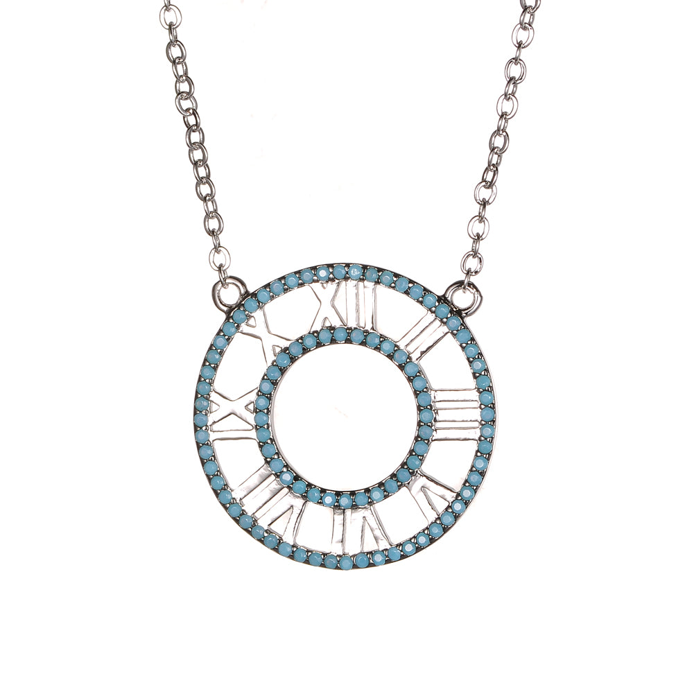 Women's Fashion Roma Number CZ Necklace
