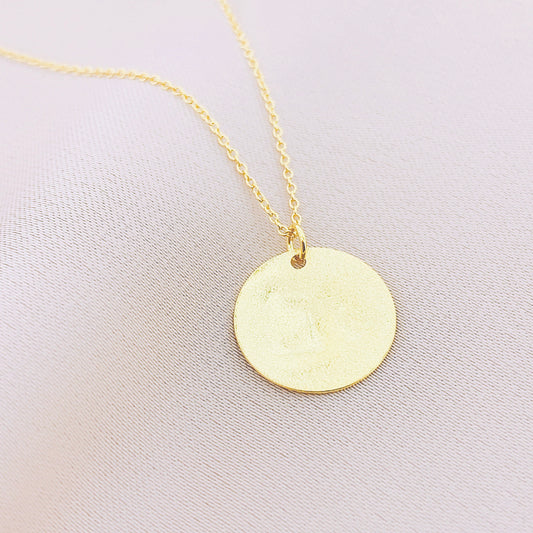 925 Silver Disc Pendant Necklace