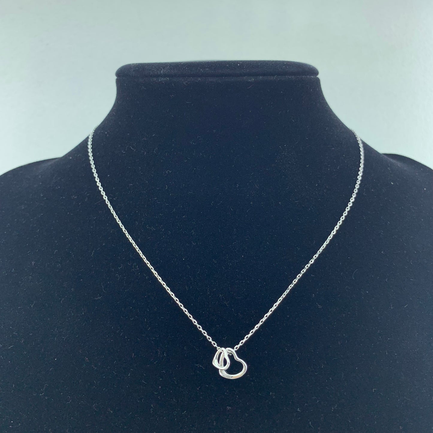 925 Silver Double Heart Pandant Necklace