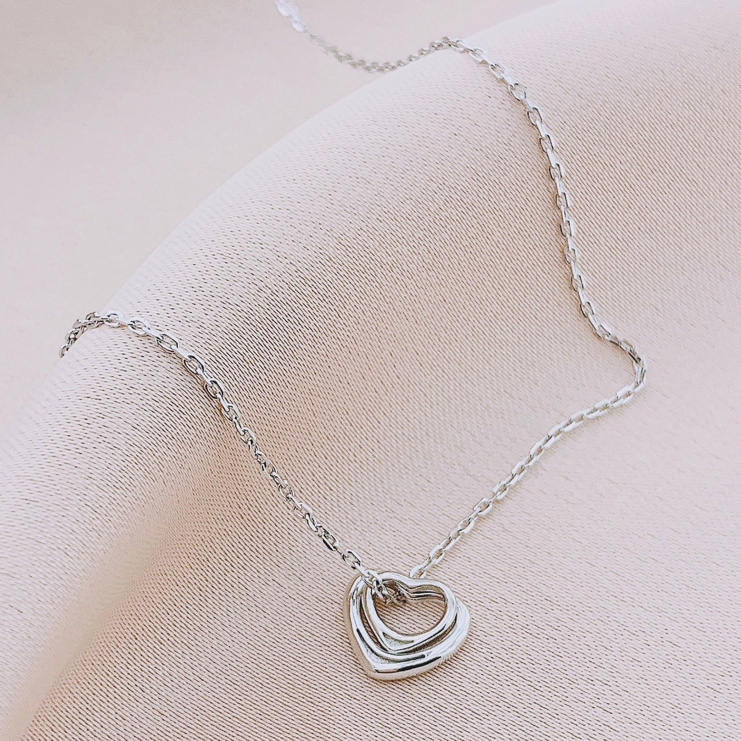 925 Silver Double Heart Pandant Necklace