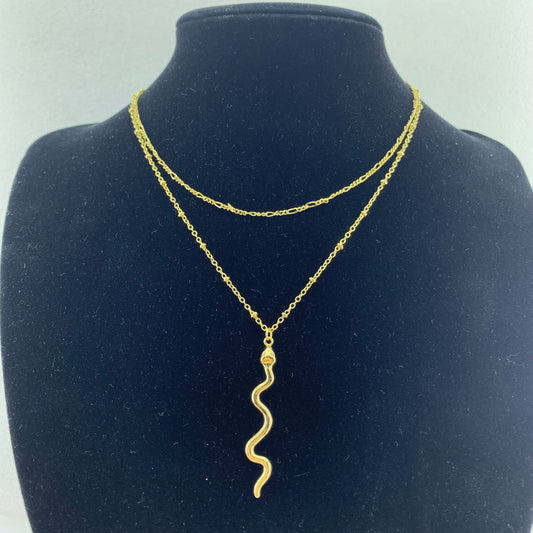 Women's Fashion Animal Snake Double Layered Necklace