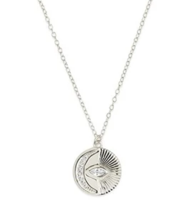 Women's CZ Crescent Moon Necklace
