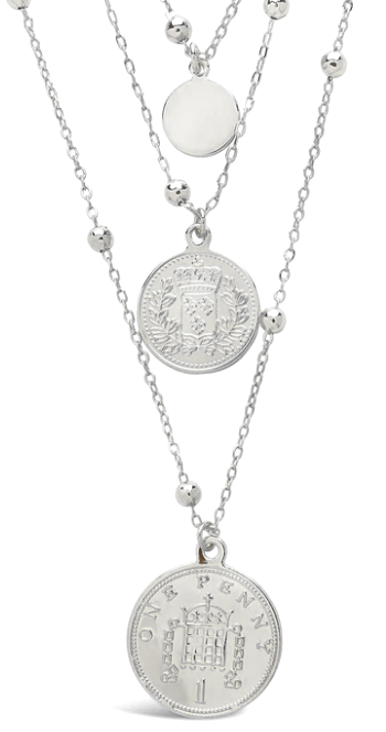 Women's Queen Elizabeth Layered Coin Necklace