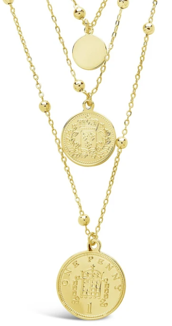 Women's Queen Elizabeth Layered Coin Necklace