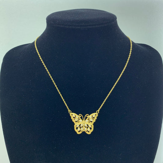 Women's Butterfly CZ Pendant Necklace