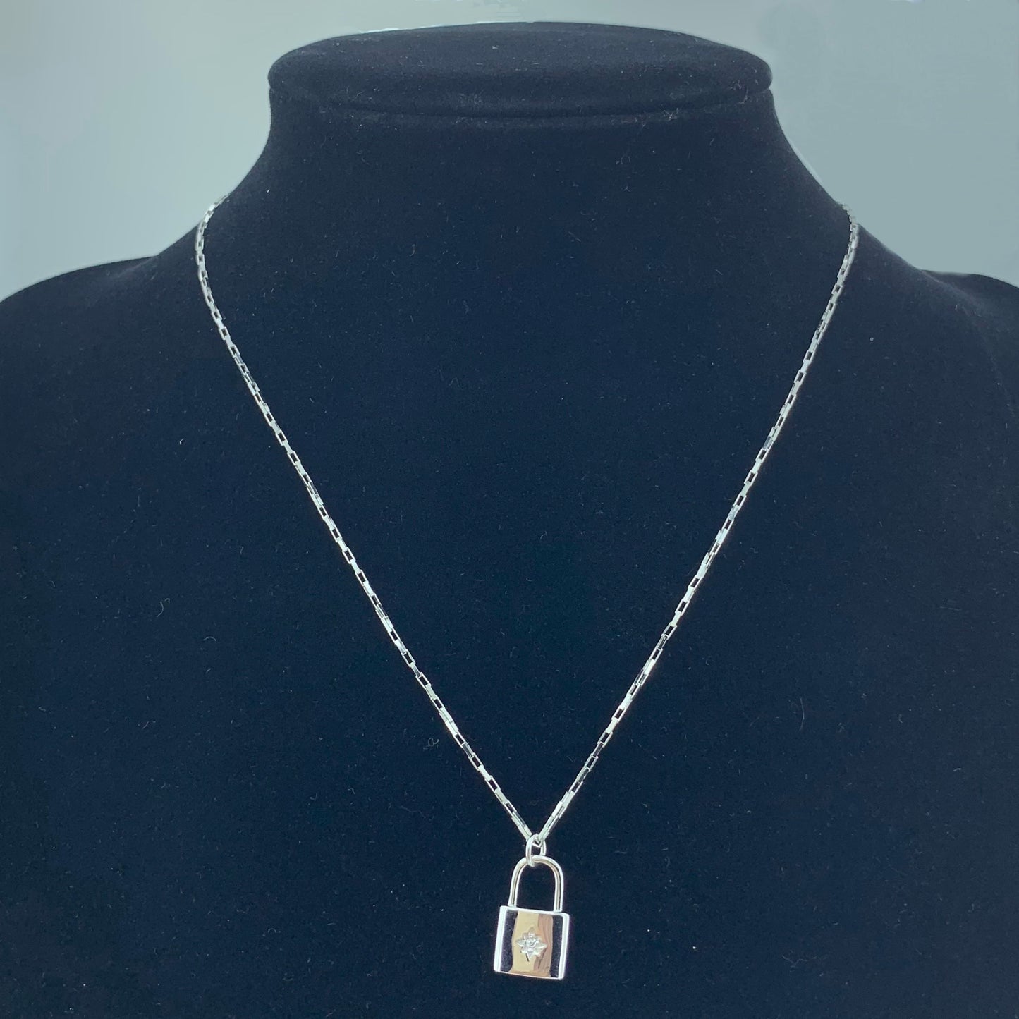 925 Silver CZ Locket Pendant Necklace