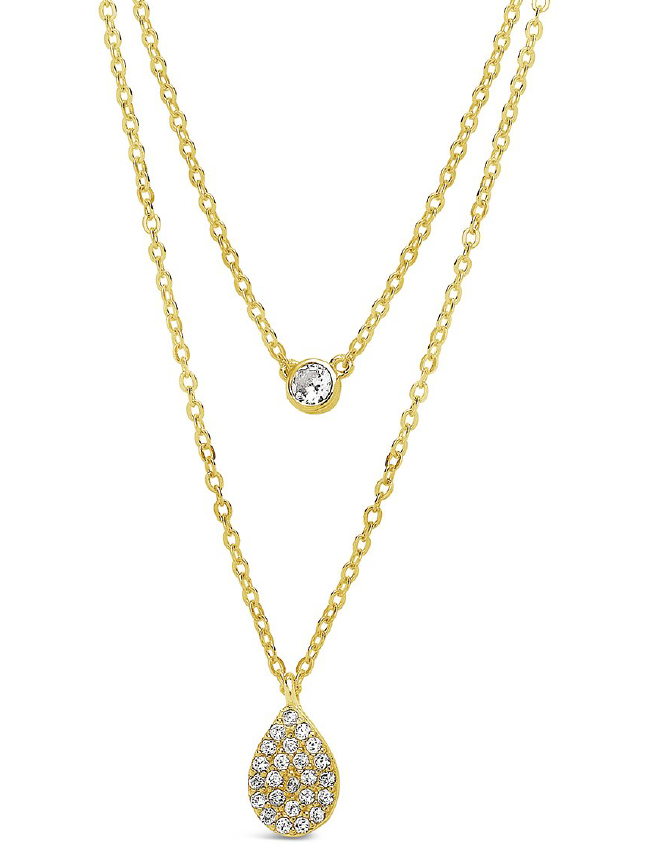925 Silver Double Layered CZ Necklace