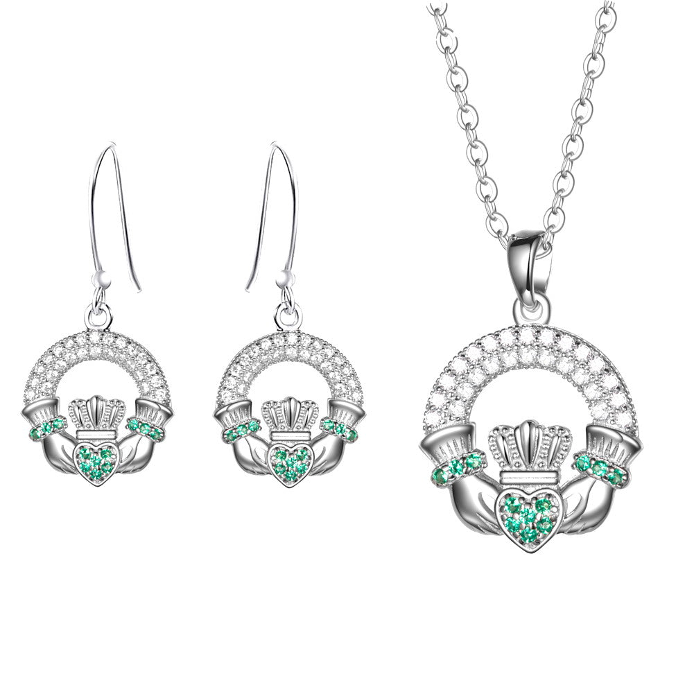 925 Silver CZ Celtic Claddagh Jewelry Sets