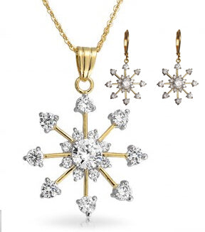 Women's Fashion Snowflake CZ Jewelry Sets