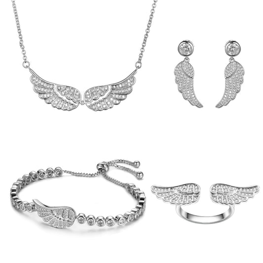 Women's Fashion Angel Wing CZ Jewelry Sets