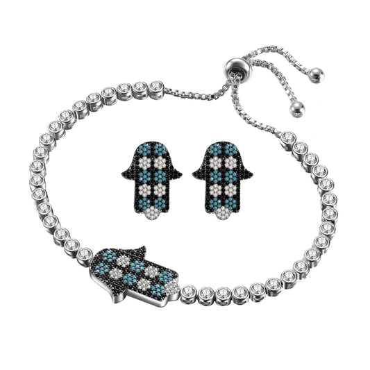 Women's Fashion CZ Hamsa ewelry Sets