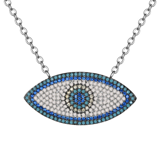 Women's Fashion CZ Evil eye Pendant Necklace