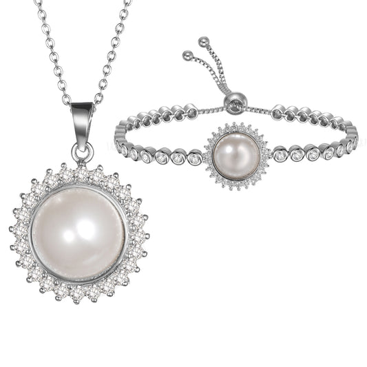 Women's Fashion CZ Pearl Jewelry Sets