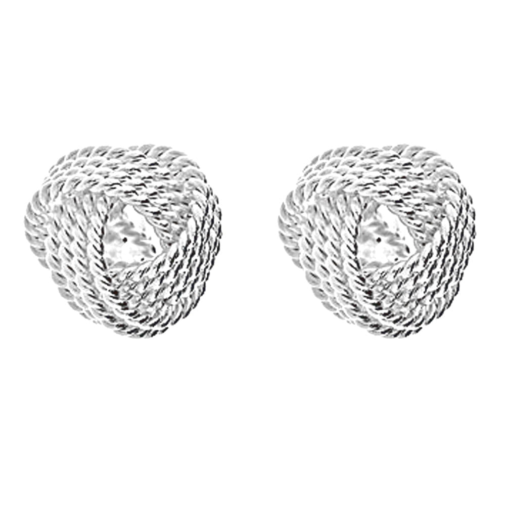 925 Silver Rope Love Knot Stud Earring