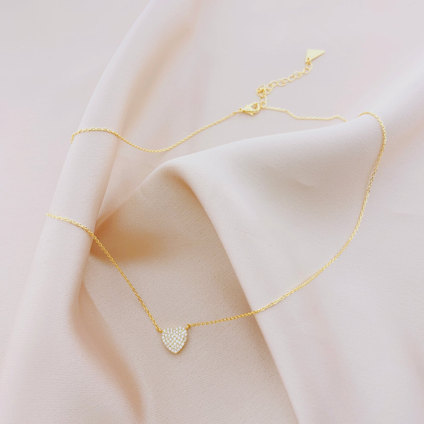 Women's Fashion CZ Heart Pendant Necklace