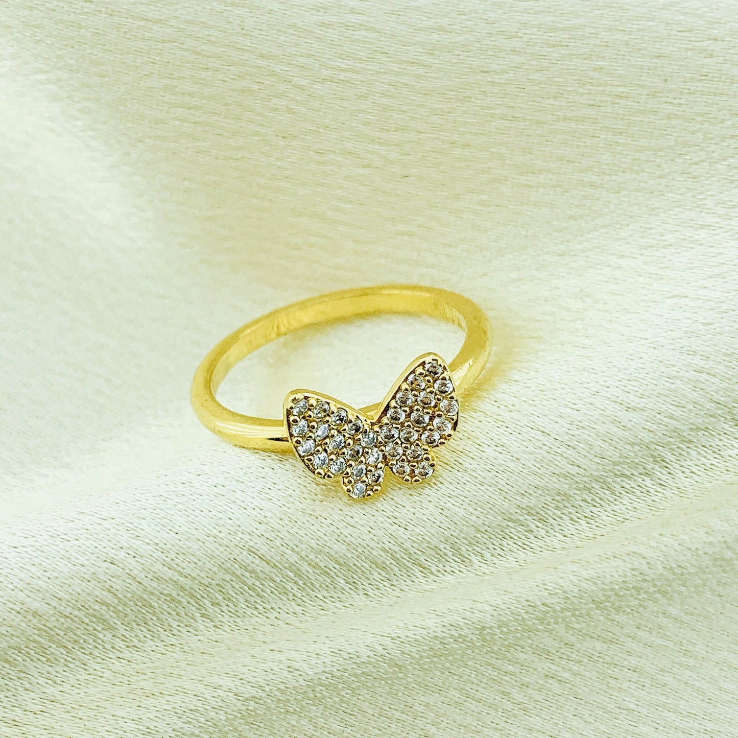 925 Silver Butterfly Cubic Zirconia Ring
