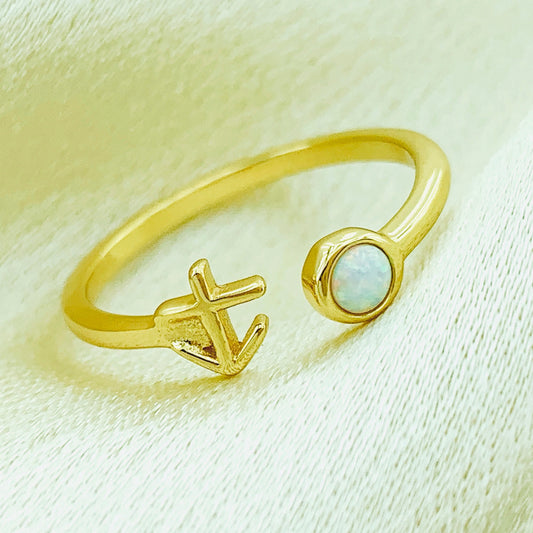 925 Silver Sagittarius Opal Constellation Ring